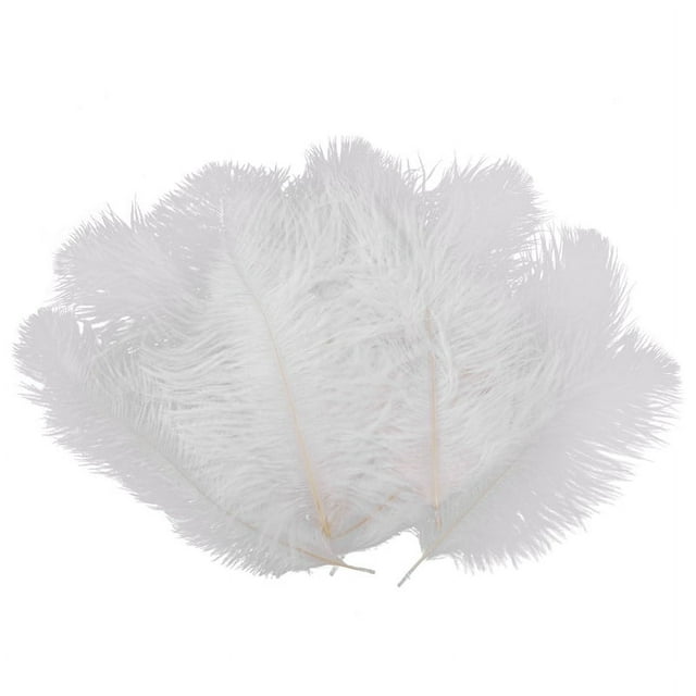 SODIAL(R) 10 piezas blanco avestruz Natural pluma 20-25cm boda DIY