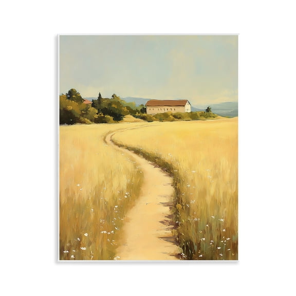 Stupell Industries Scenic Country Path Landscape & Nature Painting Unframed Art Print Wall Art, 11 x 14