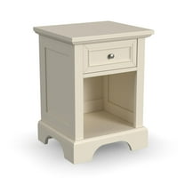 Homestyles Naples Wood Nightstand in Off White