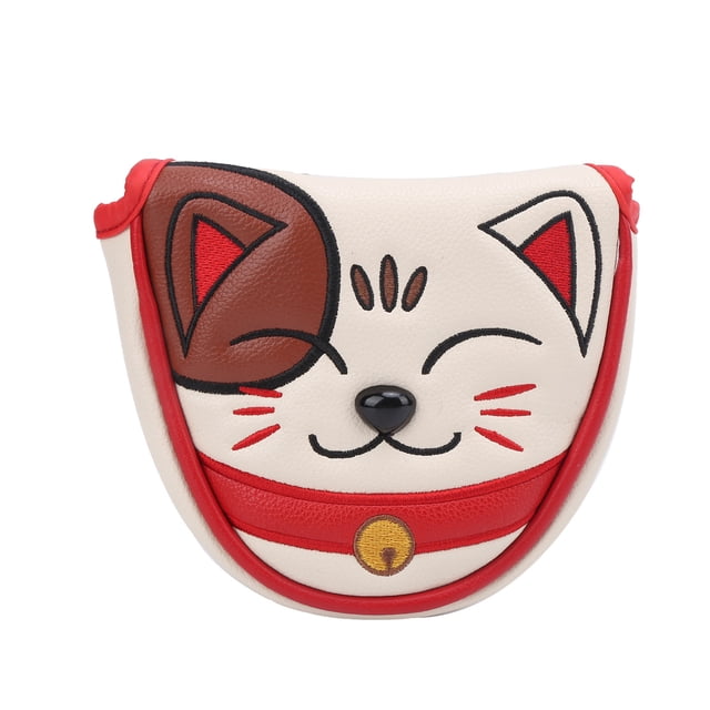 Octpeak Lucky Cat Waterproof Golf Mallet Head Cover Club Center Putter Headcover Guard Protector,Lucky Cat Putter Head Covers,Lucky Cat Golf Mallet Head Cover