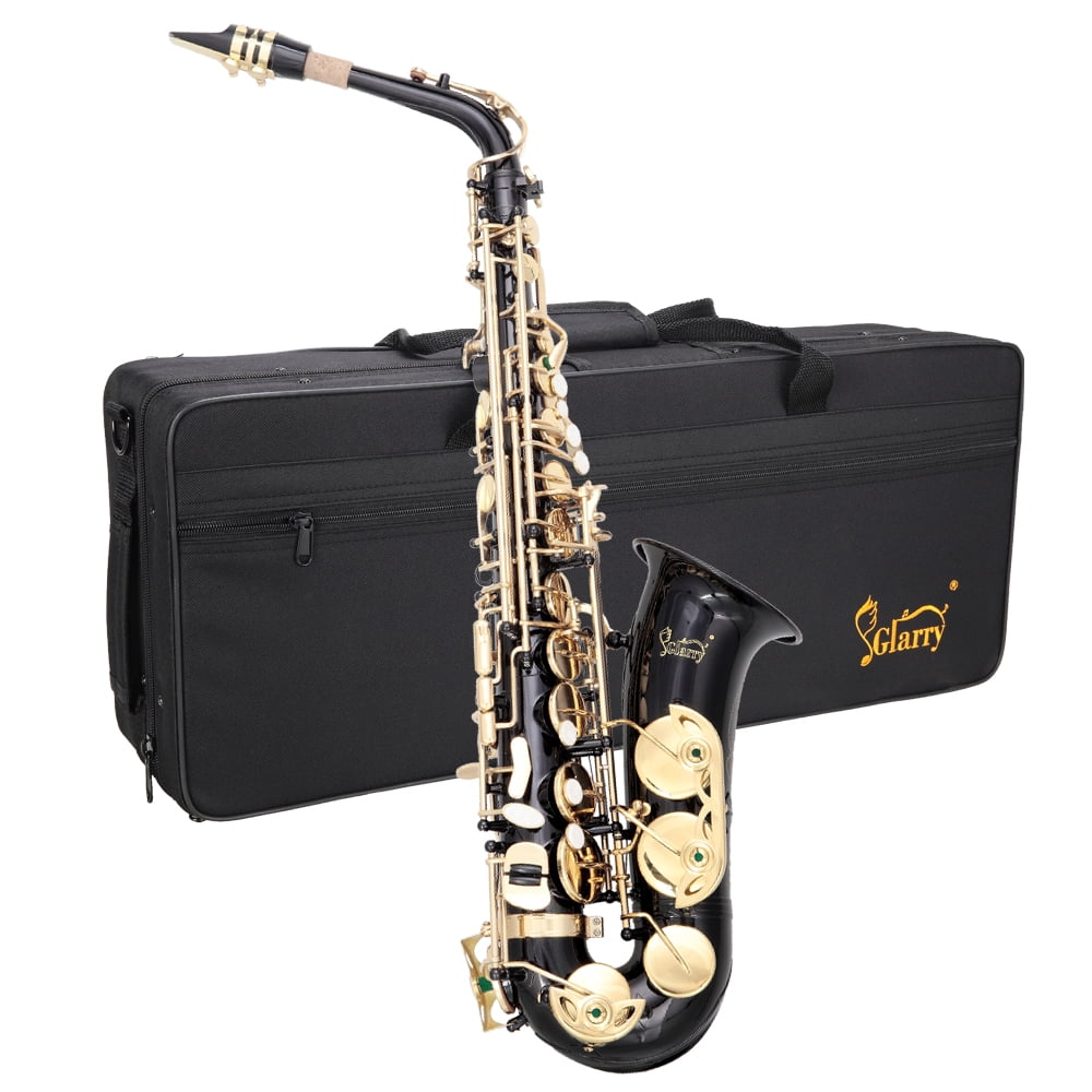 Alto Saxophone E-Flat Alto SAX Eb with 11reeds, Case, Carekit, Black Color for Students and Beginners