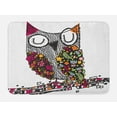 thumbnail image 1 of Owl Bath Mat, Sketch Art of Bird with Colorful Flowers Abstract Scribble Inspired by Nature, Plush Bathroom Decor Mat with Non Slip Backing, 29.5" X 17.5", Multicolor, by Ambesonne, 1 of 2