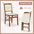thumbnail image 3 of Costway 2 Pack Folding Dining Chairs Foldable Chairs with PVC Padded Seat & High Backrest Walnut, 3 of 10