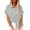 Grey, variant on Pxiakgy Hot Sale!! Womens Button Down Shirts Short Sleeve Summer Linen V Neck Collared Loose Casual Blouses Tops with Pocket Daily Casual Collared Blouses Loose Fit Shirt Wine S