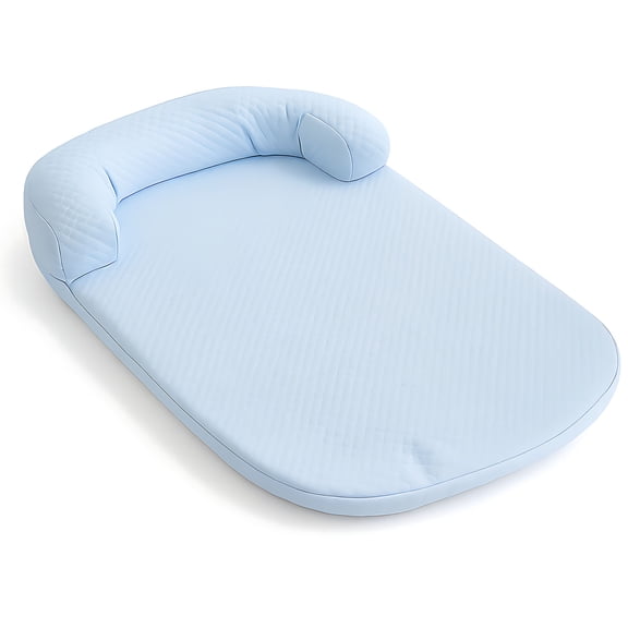 XS Pet Cooling Mat, Ice Silk Fabric & Egg-shaped Sponge Pet Sleeping Bed with U-shaped Pillow, Breathable Pet Pad for Small Dogs and Cats, 21.7 x 15.7 in / 55 x 40 cm