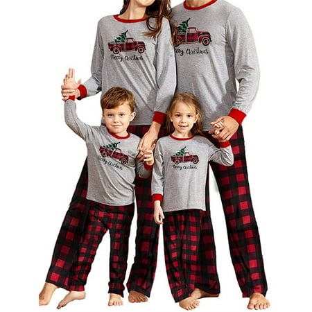 

Kanali Christmas Family Matching Pajamas Sets Dad Mom Kids Baby Printing Family Parent-child Fitted Cotton Soft Two-piece Pajamas Outfits