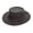 Dark Brown, variant on Unisex Fold Up Hat - Flat Brimmed Cowboy Hat Crafted with Portable Fold-Up Design and Reinforced Brim and Handmade from The Leather, Black, Small