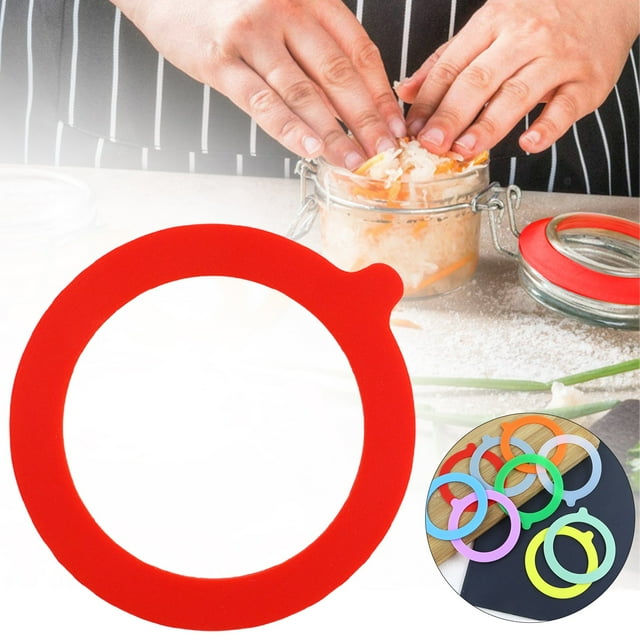 Silicone Jar Gaskets 3.7Inch, Replacement Airtight Seals Jar Sealing Rings for Regular Mouth Canning Jars(Red)
