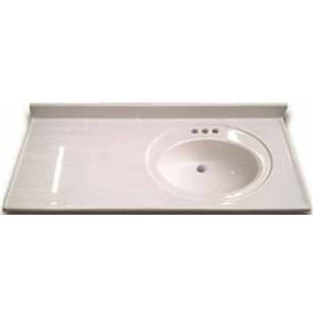 Bathroom Vanity Top With Right Recessed Bowl Cultured Marble White 22x43 In Com - Offset Bathroom Vanity Drainage Bathroom Vanity Top With Right Recessed Bowl Cultured Marble White 22x43 In Com - Offset Bathroom Vanity Drainage