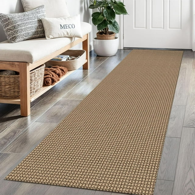 Braided Area Rug x Ft Washable Rugs for Entryway Throw Rugs Rubber Backed Boho Door Mat Indoor Entrance Cotton Kitchen Rugs Woven Front Door Rug for Foyer Living Room Tan/