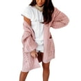 thumbnail image 3 of FASHIONWT Women Warm Winter Kaftan Mid-length Knitted Fabric Cardigan, 3 of 4