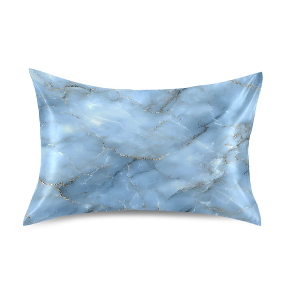 Ryvnso Satin Pillowcase Blue Marble Pillow Cases Standard Size 26x20in