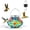 Blue, variant on Blue Hand Blown Mason Jar Hummingbird Feeder, Top Fill Outdoor Hanging Glass Nectar Feeder with 4 Flower Feeding Ports, Built-in Ant Moat, Bee Proof & Leak Proof Design, Easy Clean Bird Feeding Stati