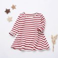 thumbnail image 2 of JSGEK Toddler Girls Striped T Shirt Dress Crewneck Long Sleeve Cotton Casual Loose Spring Summer Dresses Red 4 Years, 2 of 8