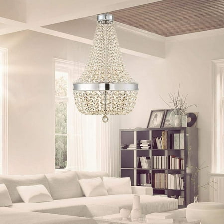 

Home Decorators Collection Monticello Park 6 Light Dramatic Chrome Crystal Chandelier (New Open Box)