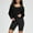 Black, variant on Women's Modal Cropped Tops Soft Wide Scoop Neck Pullover Oversized Long Sleeve Sweatshirts Workout Crop Tops