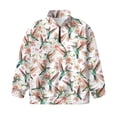 thumbnail image 4 of Uorisanigo Girls Half Zip Sweatshirt Fall Trendy Long Sleeve Pullover Crop Tops Comfortable Floral Hummingbird Kids Athletic Sweatshirt Jacket Fashion Winter Clothes Outerwear, 4 of 7