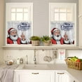thumbnail image 4 of Christmas Santa Claus Kitchen Curtains and Valances Set, Happy New Year Winter Snowing Grey Rod Pocket Window Valance Window Curtain Panels for Living Room Bedroom Laundry, 27.5x36in, 3 Pieces, 4 of 7