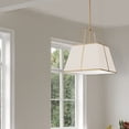 thumbnail image 3 of Dainolite TRA-181P-GLD-CRM 19.5 x 18 x 18 in. 1 Light Gold Pendant with Cream Shade White Fabric Diffuser, 3 of 6