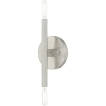 5.125 inch 2 Light Brushed Nickel ADA Wall Sconce with Steel base material