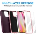 thumbnail image 3 of AIR-for iPhone 14 Plus Case with Glass Screen Protector, Heavy Duty Drop Protection Full Body Rugged Shockproof 3-Layer Military Protective Tough Durable Phone Case for iPhone 14 Plus, 3 of 4