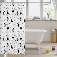 thumbnail image 3 of Manfei Lovely Black Moon Shower Curtain 72Wx72L,Sprinkle Stars Print Bathroom Curtain, 3 of 5
