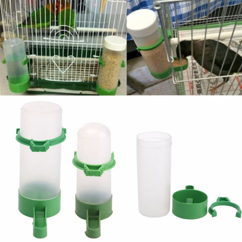 Dino Drinker Feeder Bird Pet Food Water Cage Budgie Lovebirds Automatic Storage 