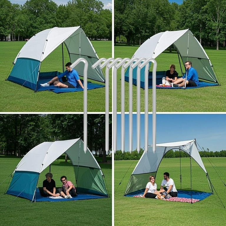 Wideskall 10-Pack Heavy Duty Galvanized Steel Tent Pegs For Camping