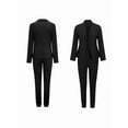 thumbnail image 3 of Two Piece Sets for Women Dressy Suits Long Sleeve Blazer Sets Tapered Suits Business Professional Outfits Black M, 3 of 6