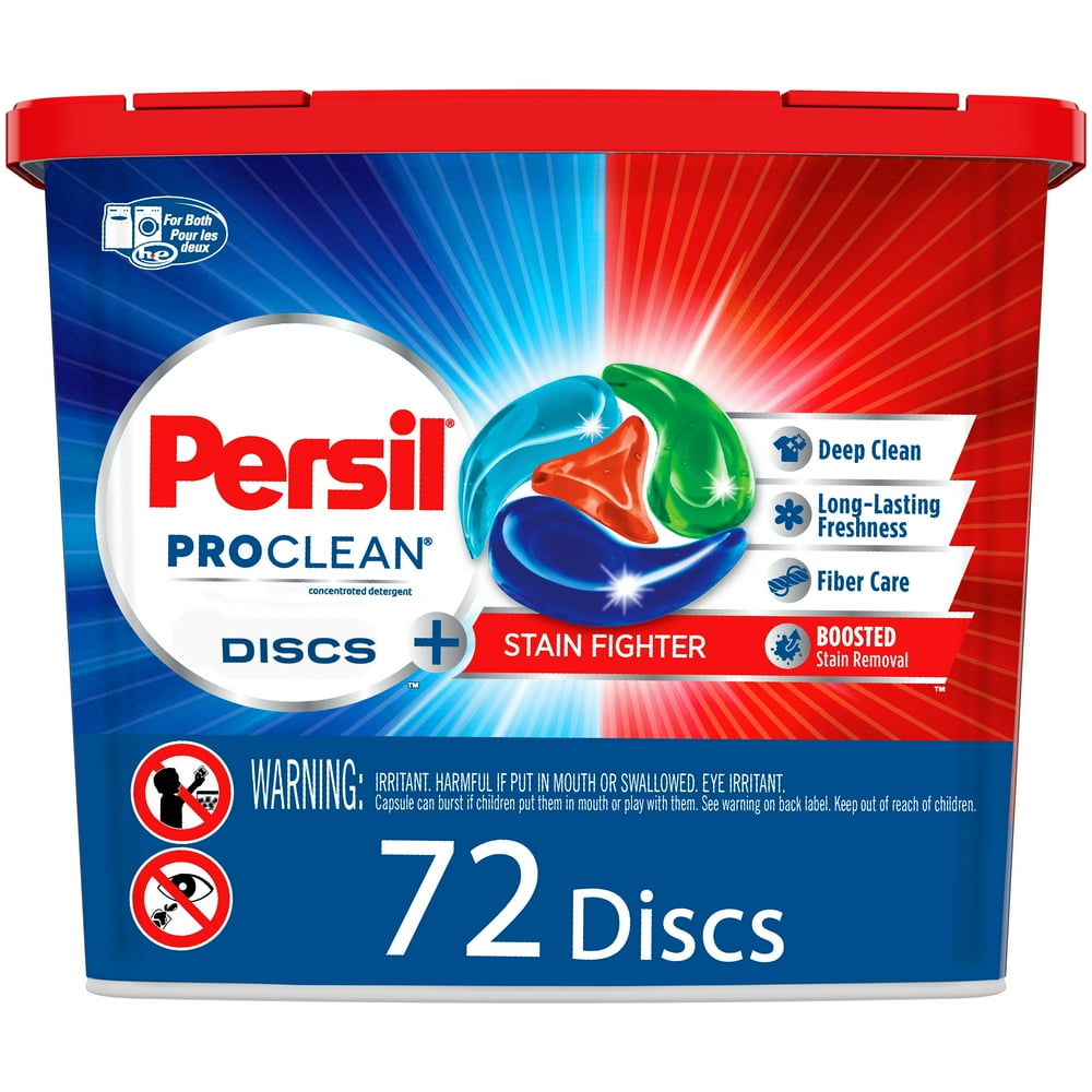 Persil Discs Laundry Detergent Pacs, Stain Fighter, 72 Count Walmart