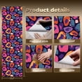 thumbnail image 3 of Retro Peel and Stick Wallpaper Modern Leopard Print Geometric Teal Orange Wall Mural 23.6in x 9.8ft Self Adhesive Removable Wall Paper Renter Friendly Wallpaper for Bedroom Dressing Room Salon, 3 of 8