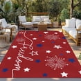 thumbnail image 3 of Outdoor Rug 5x7 ft Patriotic 4th of July Waterproof Outdoor Patio Rug Mat Non Slip Outside Area Rugs Carpet for RV,Camping,Porch,Deck,Pool,Balconybackyard,Red White Blue Stars Freedom Summer, 3 of 9