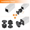 thumbnail image 5 of 12Pack Inserts for Square Tubes with Leveling Feet, for 0.79"x0.79" OD Square Tube, M8 Thread Black Plastic Furniture, 5 of 7