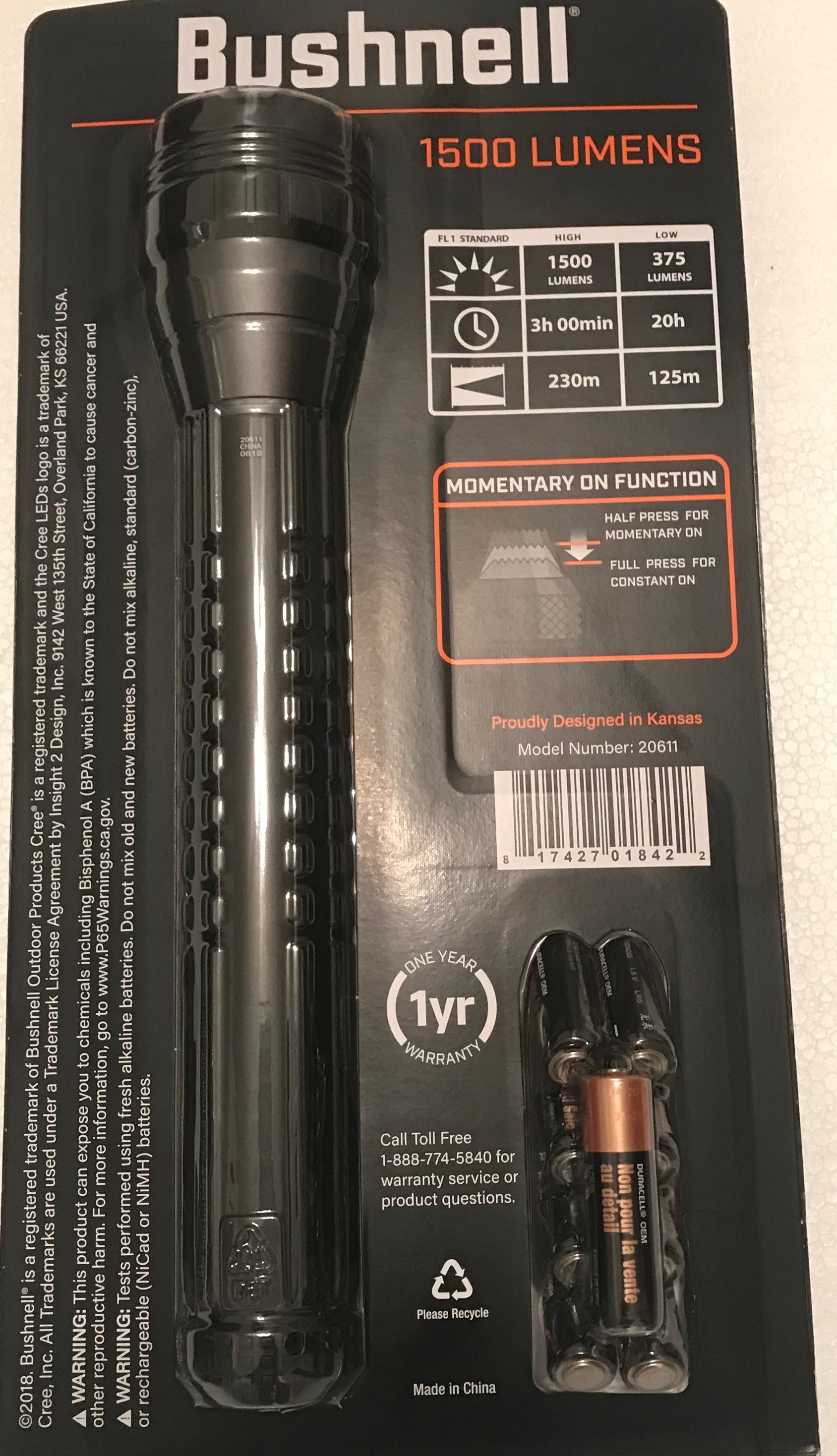 bushnell flashlight 1500