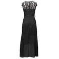 thumbnail image 4 of Formal Gowns and Evening Dresses Wedding Guest Women Solid Dress Lace Splice Sleeveless V-Neck Ruffle Hem Dress Fashion Evening Gown for Party Wear, 4 of 5