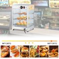 thumbnail image 5 of Commercial Food Warmer Display Cabinet,1800-Watt Pizza Warmer with 3D Heating, Bottom Fan, Countertop Pastry Warmer with Temperature Knob/Indicator, Stainless Steel Frame Glass Door, 5 of 9