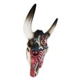 thumbnail image 4 of Western Texas Flag Colors Floral Tribal Tattoo Bison Cow Skull Wall Decor Plaque, 4 of 4