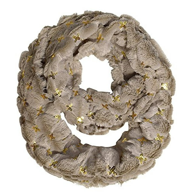 Peach Couture Solid Color Faux fur Plush Cowl Collar Infinity Loop Scarf