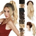 thumbnail image 1 of My-Lady 100% Remy Human Ponytail Hair Extension Wrap Around Real Curly Wavy Human Hair Hairpieces 18inch #18P613 Ash Blonde & Bleach Blonde, 1 of 8