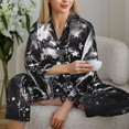 thumbnail image 6 of Easygdp Chained Skull Artwork Women's Long-Sleeve Shirt and Full-Length Bottom Pajama Set,Two Piece Loungewear Soft Pajama Top and Pants Pjs Sleepwear-XX-Large, 6 of 7