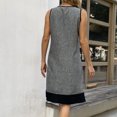 thumbnail image 4 of ZyeKqe Cotton Linen Casual Dress for Women Sleeveless Crewneck Mini Dress Color Block Flowy A Line Short Tnk Dress, 4 of 6