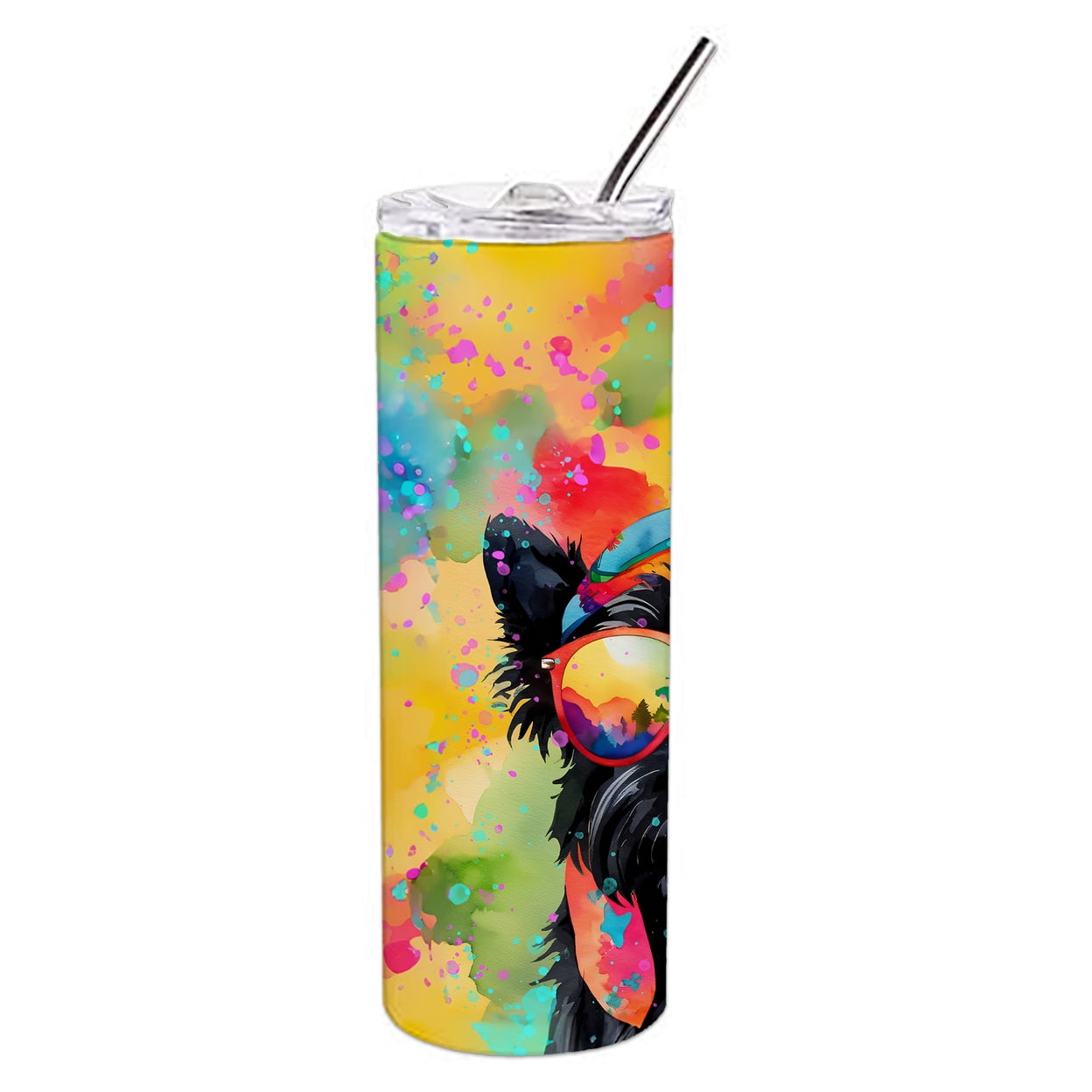 Carolines Treasures DAC2558TBL20 3 x 8.25 x 3 in. Scottish Terrier Hippie Dawg Stainless Steel Skinny Tumbler