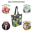 thumbnail image 7 of FORMRS Womens Canvas Tote Bag with Zipper Inner Pocket Shoulder Handbag, White Flower Pattern, 7 of 7