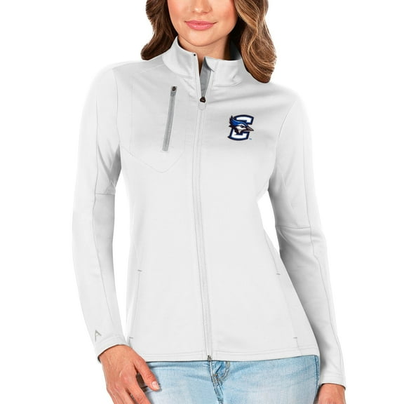 Women's Antigua White/Silver Creighton Bluejays Generation Full-Zip Jacket