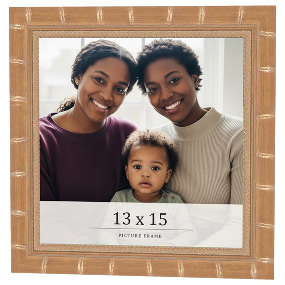 13x15 Frame Gold Real Wood Picture Frame Width 1.5 inches | Interior Frame Depth 0.5 inches |