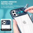 thumbnail image 4 of Phone Case for iPhone 11 Pro Max 6.5 with Tempered Glass Screen Protector Cover and Camera Cover Slide 360 Full Body Protection Slim Clear Bumper Cell Accessories iPhone11 11pro Promax i XI Plus Blue, 4 of 13