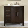 thumbnail image 2 of HYP-0912-CM-UWC-36-L Kimberly 36" Single Left Sink Cabinet with 3 Drawers  2 Doors  Cream Marfil Marble Top and Undermount White Ceramic Sink (3 Holes) in Dark Brown Finish, 2 of 5