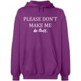 thumbnail image 2 of OXI Hoodie Sweatshirt - Please Don't Make Me Do Stuff, Basic Casual Hoodie for Men's and Women Fleece Hoodie Long Sleeve - Purple X-Large, 2 of 3