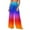 #0162-Multicolor, variant on Ailaofu Women Ruffle Sheer Mesh Pants See Through Bikini Bottom Swimsuit Cover up Wide Leg Beach Pants
