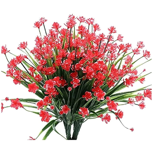 Fake Flowers Promotion Sale! 7Pcs Artificial Flowers for Outdoor Decoration Plastic Flowers Outdoors Plants in Bulk for Garden Courtyard Farmhouse Porch Home Decoration, Home Decor Clearance Sale